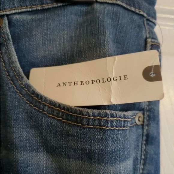 Anthropologie Middi Ankle Distressed Jeans Size 32R - Picture 2 of 7